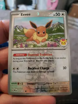 Eevee Prismatic Evolutions Holo Pokemon Day 2025 Stamped Promo Card - Image 2