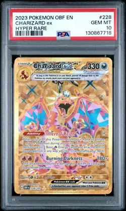 2023 POKEMON OBF EN-OBSIDIAN FLAMES HYPER RARE #228 CHARIZARD EX PSA 10 - Image 1