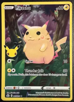 Pokemon Pikachu Celebrations Full Art Holo Card 005/025 Near Mint Condition - Image 1