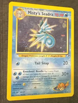 Pokemon Misty's Seadra Holo Rare Gym Challenge 9/132 - LP - SWIRL - Image 1