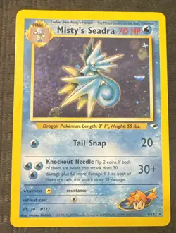 Pokemon Misty's Seadra Holo Rare Gym Challenge 9/132 - LP - SWIRL - Image 2