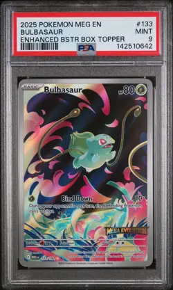 Pokemon Mega Evolutions Bulbasaur 133/132 Enhanced Topper Promo Stamped PSA 9 - Image 1