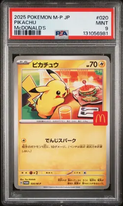 2025 POKEMON JAPANESE M-P PROMO MCDONALD'S #020 PIKACHU PSA 9 - Image 1