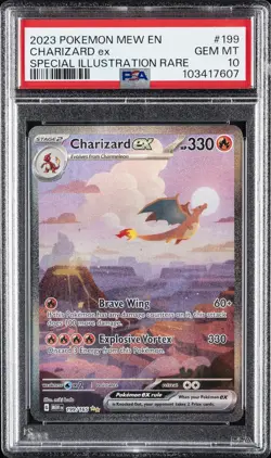 2023 POKEMON MEW EN-151 SPECIAL ILLUSTRATION RARE #199 CHARIZARD EX PSA 10 - Image 1