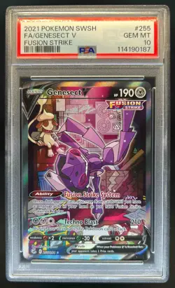 2021 Pokemon SWSH Fusion Strike Genesect V #255/264 PSA 10 GEM MINT - Image 1