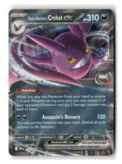 Team Rocket's Crobat ex 122/182 Double Rare Destined Rivals Pokemon Near Mint - Image 1