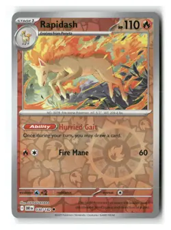 Rapidash 030/182 Uncommon Destined Rivals Pokemon Reverse Holo Near Mint - Image 1