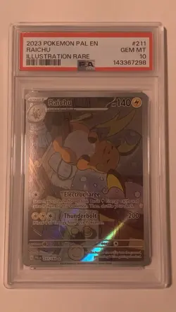 2023 Pokemon TCG Raichu Holo Illustration Rare Paldea Evolved 211/193 PSA 10 - Image 1