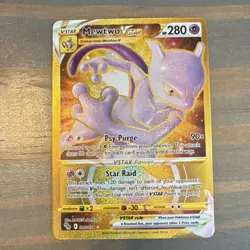 Pokemon TCG Mewtwo VSTAR 086/078 Pokemon GO Secret Rare Holo Full Art - Image 1