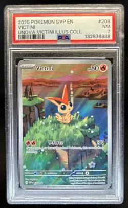 2023-25 Pokemon SV Black Star Promos - SVP EN Victini #208 PSA 7 - Image 1