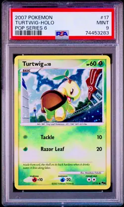 Turtwig 017/017 Pop Series 6 Holo Pokemon PSA 9 - Image 1
