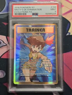 PSA 9 - 2016 POKEMON XY EVOLUTIONS #108 FULL ART/MISTY'S DETERMINATION - Image 1