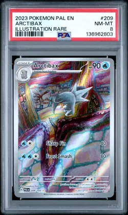 2023 POKEMON PAL EN-PALDEA EVOLVED ILLUSTRATION RARE #209 ARCTIBAX PSA 8 - Image 1