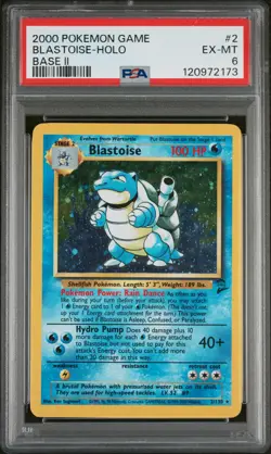 2000 POKEMON BASE SET 2 #2 BLASTOISE-HOLO PSA 6 - Image 1