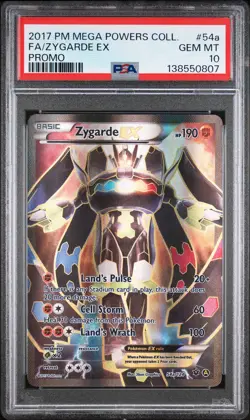 2017 POKEMON MEGA POWERS COLLECTION PROMO #54A FULL ART/ZYGARDE EX PSA 10 - Image 1