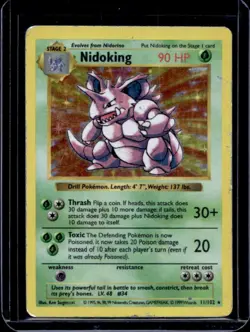 1999 Pokemon Shadowless Nidoking Holo #11/102 - Image 1
