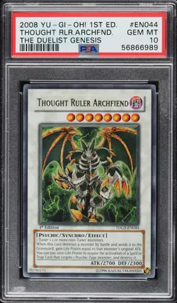 Thought Ruler Archfiend TDGS-EN044 1st Edition Ultra Rare Yugioh PSA 10 - Image 1