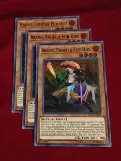 Yu-Gi-Oh! (x3) Bravo, Fighter Fur Hire DASA-EN019 Unlimited Super Rare Unplayed - Image 1