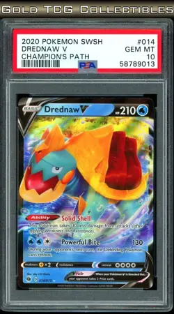PSA 10 ⭐ Pokemon Drednaw V Champion's Path Graded Card - Image 1