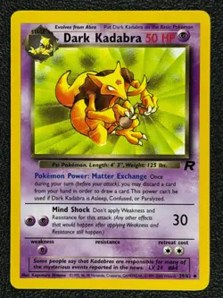 Dark Kadabra 39/82 Base Set Series Team Rocket Uncommon Series 1 Pokemon Card NM - Image 1
