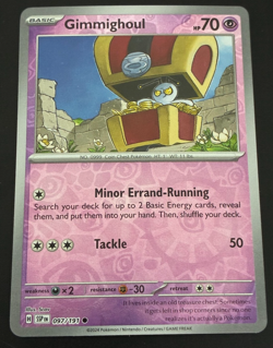2024 POKEMON GIMMIGHOUL REVERSE HOLOFOIL CARD (#097/191) - FREE SHIPPING - Image 1