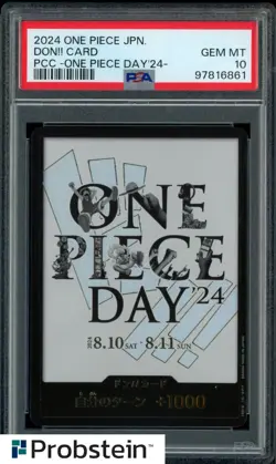 #5 2024 One Piece Japanese PCC One Piece Day Don!! Card PSA 10 GEM MINT - Image 1