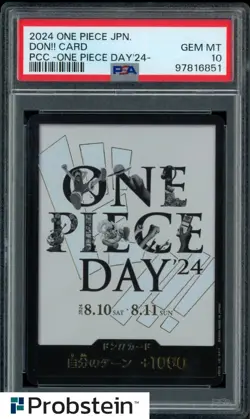 #4 2024 One Piece Japanese PCC One Piece Day Don!! Card PSA 10 GEM MINT - Image 1