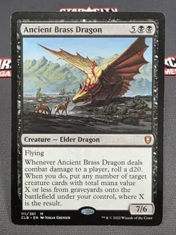 MTG Ancient Brass Dragon- DAMAGED -CL: Battle for Baldur's Gate Magic Card #111 - Image 1
