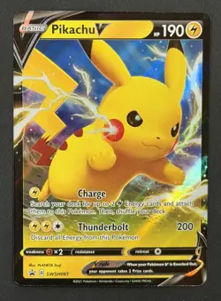 Pikachu V SWSH061 Sword And Shield Promo Pokemon Card Full Art NM - Image 1