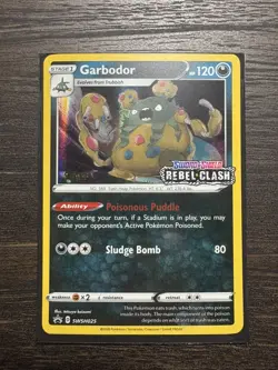 Pokemom Staff Exclusive Garbodor SWSH025 Promo Card - Rare prerelease - Image 1