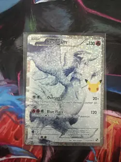 Pokemon Reshiram Full Art 25th Anniversary Celebrations Card 113/114 - Image 1