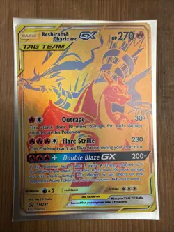 Pokemon Tag Team Reshiram & Charizard GX SM247 Holo Card - Image 1