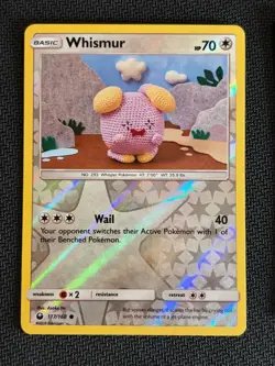 Whismur~ Reverse Holo ~ Cute Asako Ito Crochet Pokemon Cards Gallery - Image 1