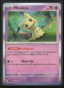 Mimikyu Rare SV02: Paldea Evolved 097/193 NM Pokemon Card Holo - Image 1