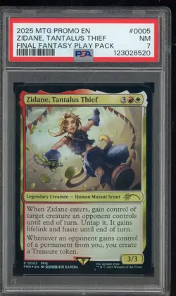 2025 MTG Promo EN Final Fantasy Play Pack #0005 Zidane Tantalus Thief PSA 7 - Image 1