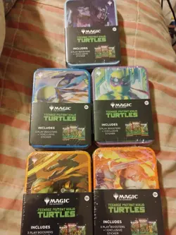 Magic The Gathering Teenage Mutant Ninja Turtles Tins - Lot Of 5 - Image 1
