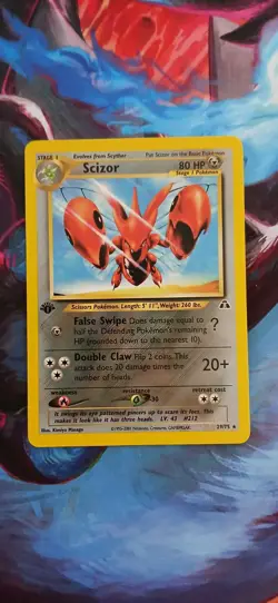 Pokemon Scizor Rare 1st Edition Card #29/75 Neo Discovery TCG 2001 English - Image 1