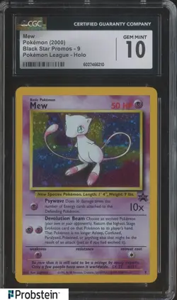2000 Pokemon BSP Pokemon League #9 Mew Holo CGC 10 GEM MINT - Image 1