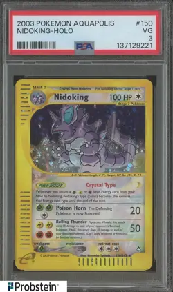 2003 Pokemon Aquapolis #150 Nidoking Holo PSA 3 VG - Image 1