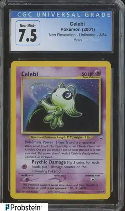 2001 Pokemon Neo Revelation Unlimited #3 Celebi Holo CGC 7.5 NM+ - Image 1