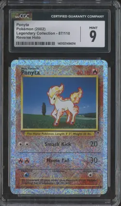 2002 Pokemon Legendary Collection #87 Ponyta Reverse Holo CGC 9 MINT - Image 1