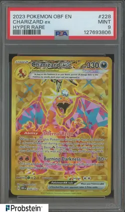 2023 Pokemon OBF EN Hyper Rare #228 Charizard ex PSA 9 MINT - Image 1