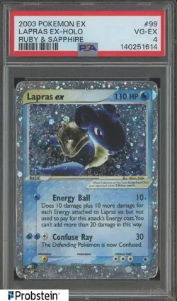 2003 Pokemon EX Ruby & Sapphire #99 Lapras EX Holo PSA 4 VG-EX - Image 1