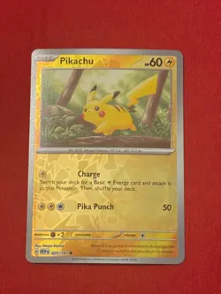 Pikachu 025/165 Common 151 Pokemon Reverse Holo Near Mint - Image 1