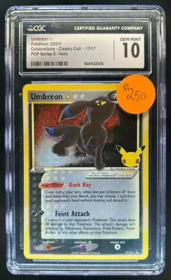 2021 Pokemon SWSH Celebrations Umbreon Classic Collection #17/17 CGC 10 - Image 1