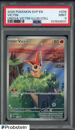 2025 Pokemon SVP EN Unova Victini Illustration Collection #208 Victini PSA 9 - Image 1
