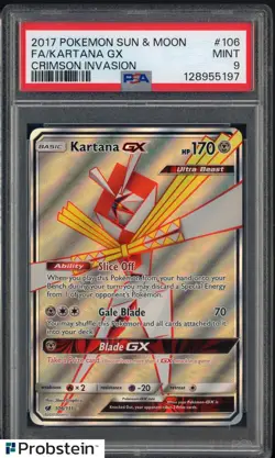 2017 Pokemon Sun & Moon Crimson Invasion #106 FA Kartana GX PSA 9 MINT - Image 1