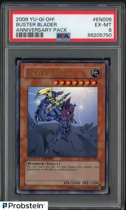 2008 Yu-Gi-Oh! Anniversary Pack #EN006 Buster Blader PSA 6 EX-MT - Image 1