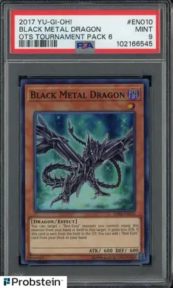 2017 Yu-Gi-Oh! OTS Tournament Pack 6 #EN010 Black Metal Dragon PSA 9 MINT - Image 1
