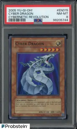 2005 Yu-Gi-Oh! Cybernetic Revolution #EN015 Cyber Dragon PSA 8 NM-MT - Image 1